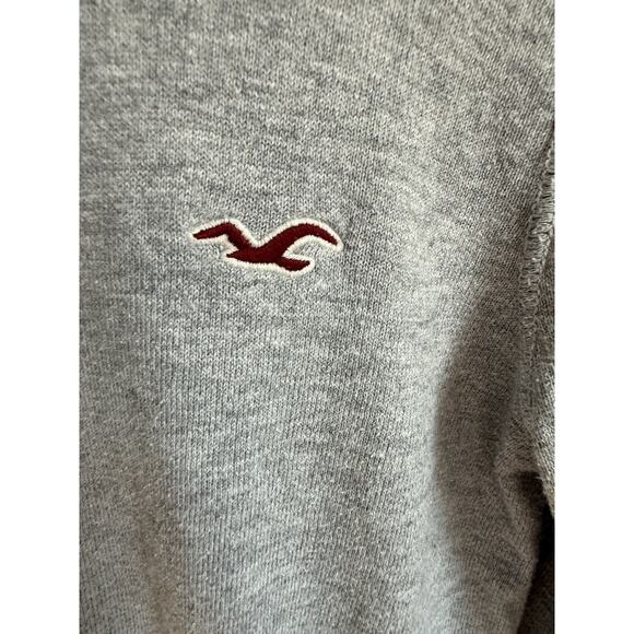 Y2K Hollister Lace Back Cardigan, Gray Button Up Sweater - Picture 3 of 9